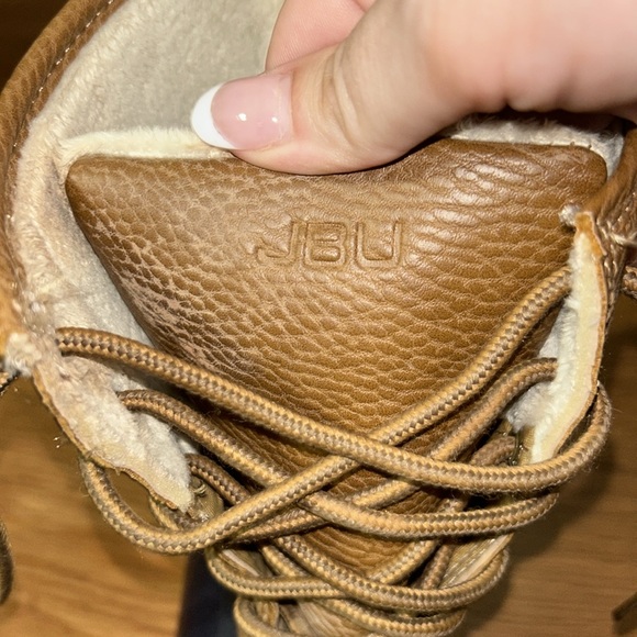 Women's Tan and Black Lace-Up Boots - Picture 3 of 8